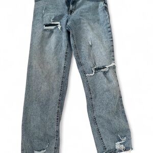Distressed Blue Jeans